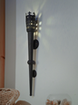 Medieval Black Steel Mashal Torch Wall Sconce Light for Royal Home Decor