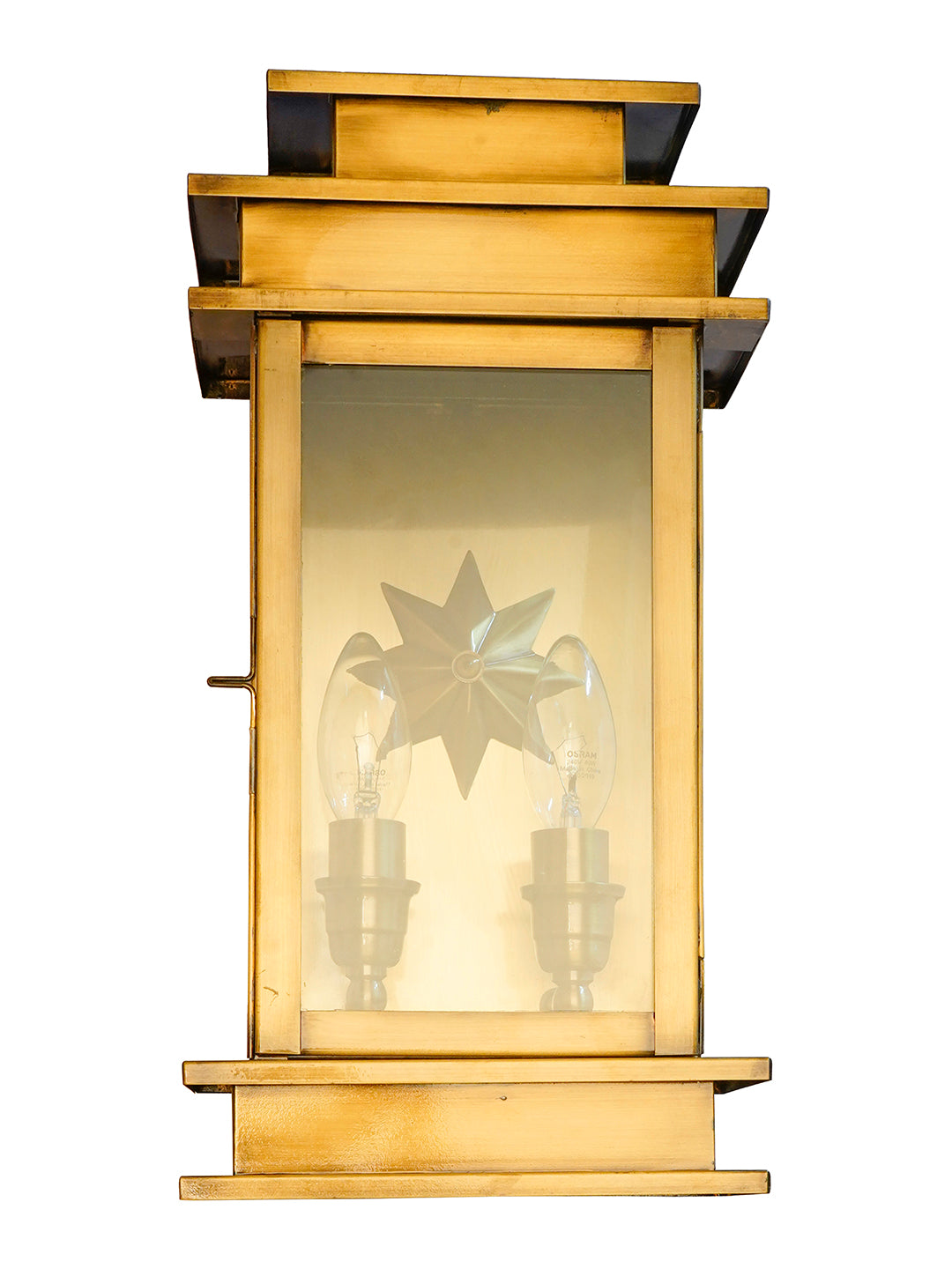 Brass Antique Glass Brass 2-Light Wall Sconce – 39.2 cm