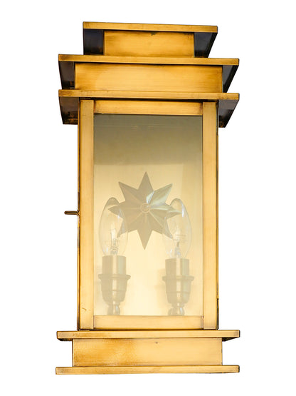 Brass Antique Glass Brass 2-Light Wall Sconce – 39.2 cm