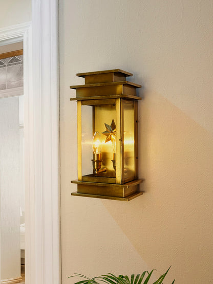 Brass Antique Glass Brass 2-Light Wall Sconce – 39.2 cm