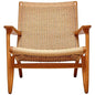 Wooden and Rope Chair Living Room Chair Balcony Chair Garden Chair