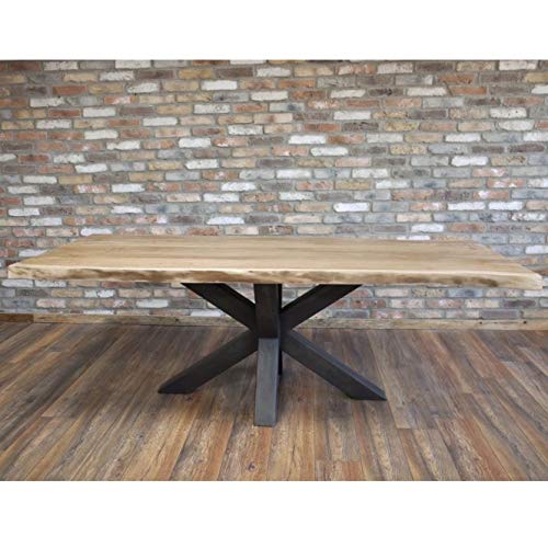 Acacia Top Living Edge Dining Table with Iron Legs | Dinning Room Furniture | Custom Available