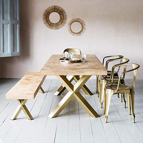 Dining Table & Bench | Golden Leg | Dinning Room Furniture | Custom Available