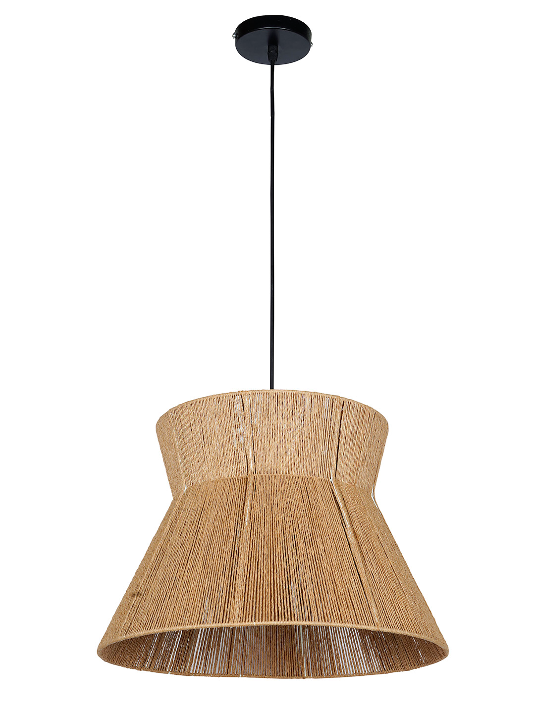 Handcrafted Bohemian Raffia Hourglass Pendant Light – Natural Woven Ceiling Lamp