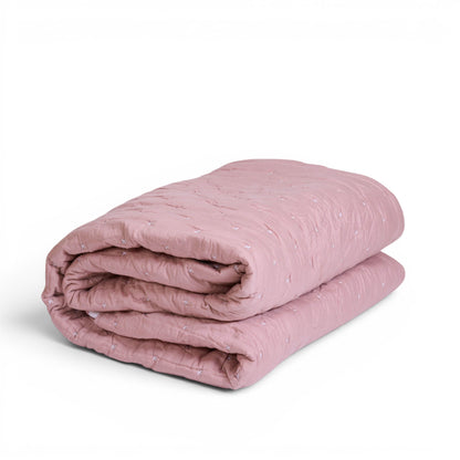 Old Rose 300TC Fine Cotton Quilted Bed Set – Diamond Pattern Tuck Quilting