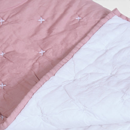 Old Rose 300TC Fine Cotton Quilted Bed Set – Diamond Pattern Tuck Quilting