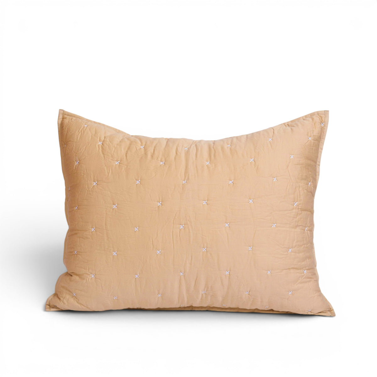 Beige 300TC Fine Cotton Quilted Bed Set – Diamond Pattern Tuck Quilting