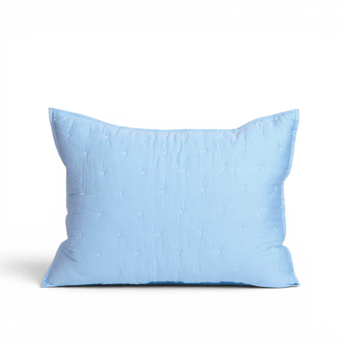 Sky Blue 300TC Fine Cotton Quilted Pillow Case