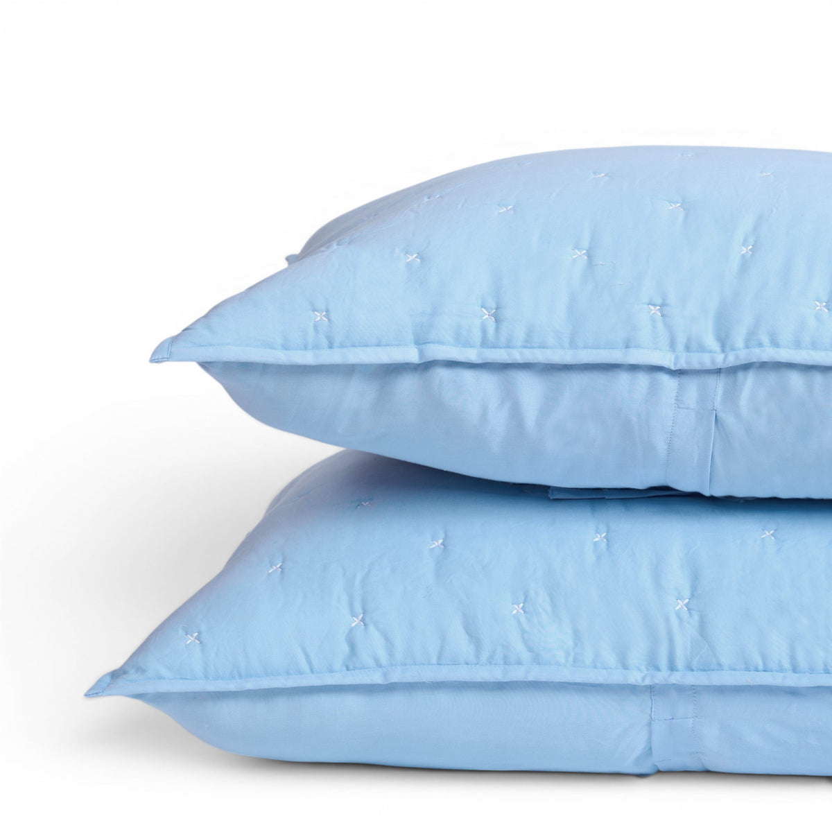 Sky Blue 300TC Fine Cotton Quilted Pillow Case