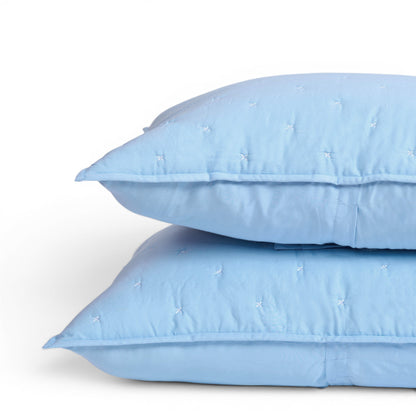 Sky Blue 300TC Fine Cotton Quilted Pillow Case