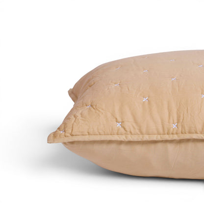 Beige 300TC Fine Cotton Quilted Pillow Case