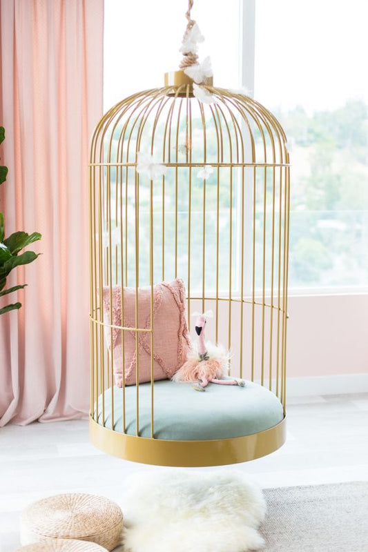 Elegant Metal Birdcage Swing Chair for Balcony & Living Room Decor