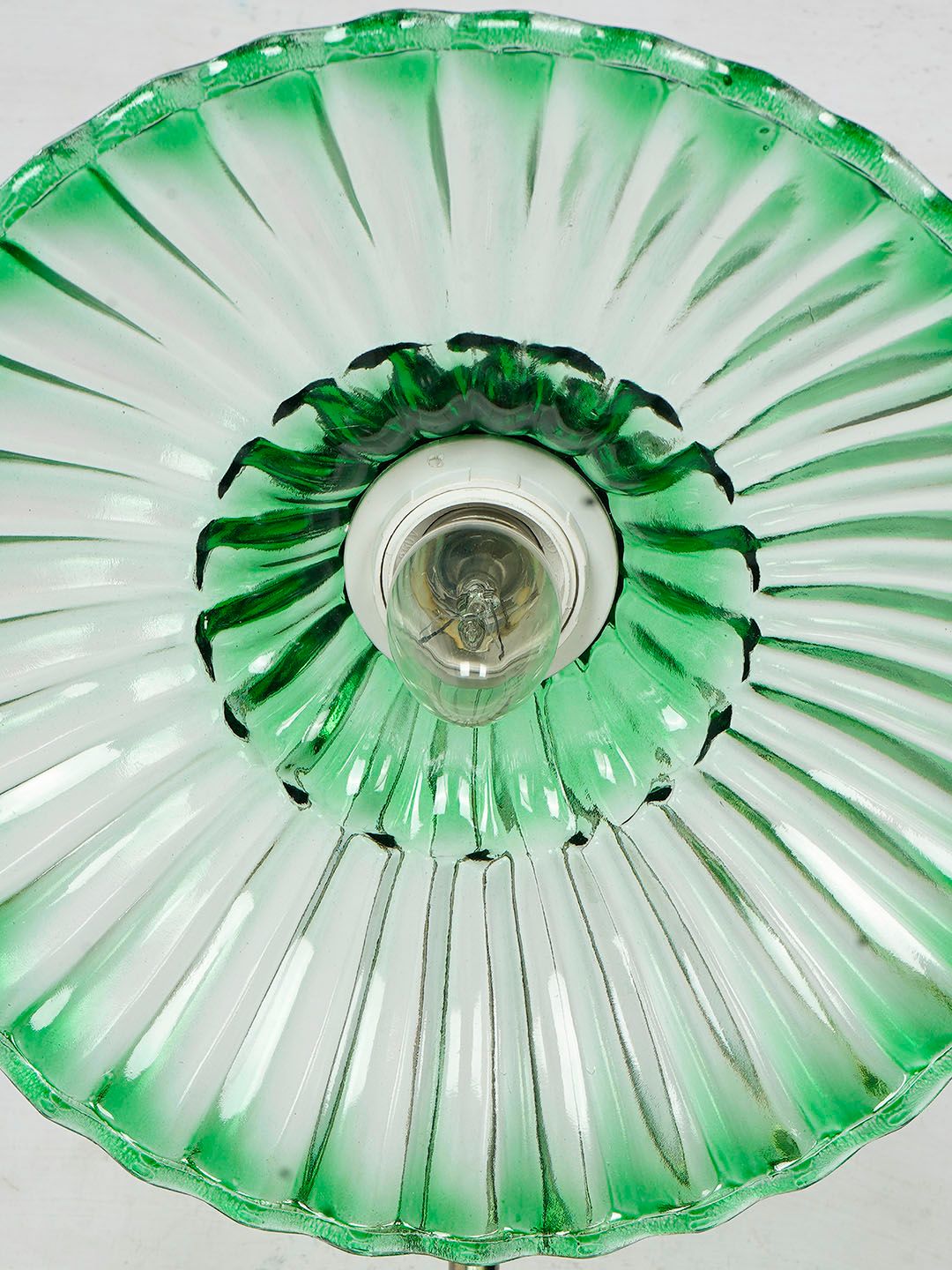 Modern Industrial Green Ribbed Glass Adjustable Gooseneck Wall Sconce