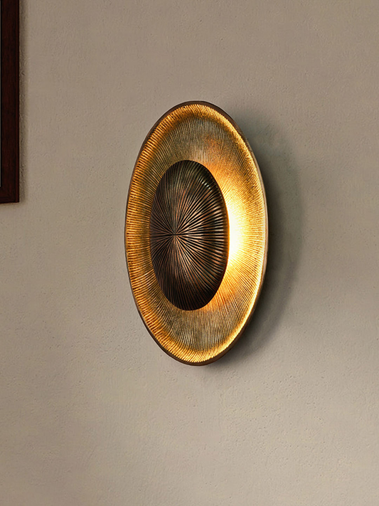 Modern Copper Finish 12W Oval LED Wall Sconce Light for Home Decor