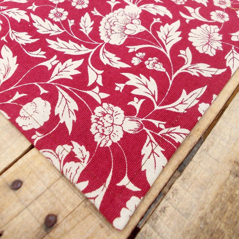 Kalamkari Marsala Cotton Kitchen Towel Set – Vibrant Red Floral
