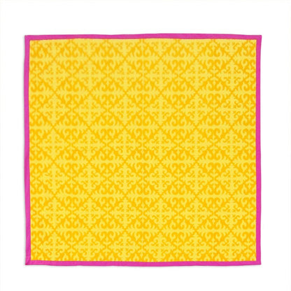 Shyrdak Yellow Print Tablecloth – Cotton | Moroccan Pattern | Bohemian Table Linen