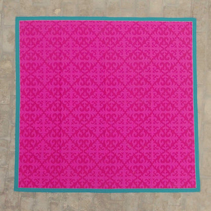 Bright Pink Shyrdak Print Cotton Table Cover – 60x60 & 60x90