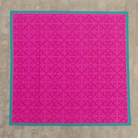 Bright Pink Shyrdak Print Cotton Table Cover – 60x60 & 60x90