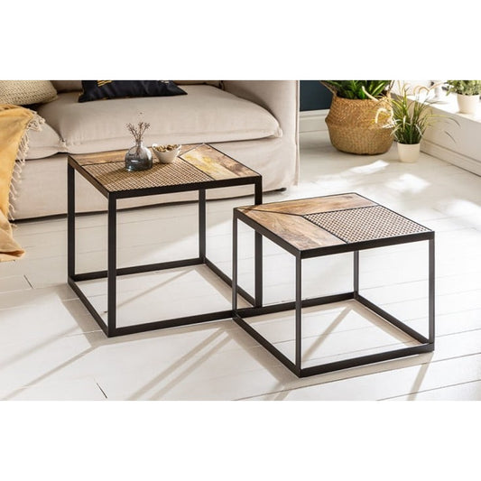 Rattan Industrial coffee table