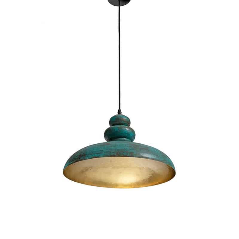 Elegant Handcrafted Brass Pillar Pendant Light with Dual Finish