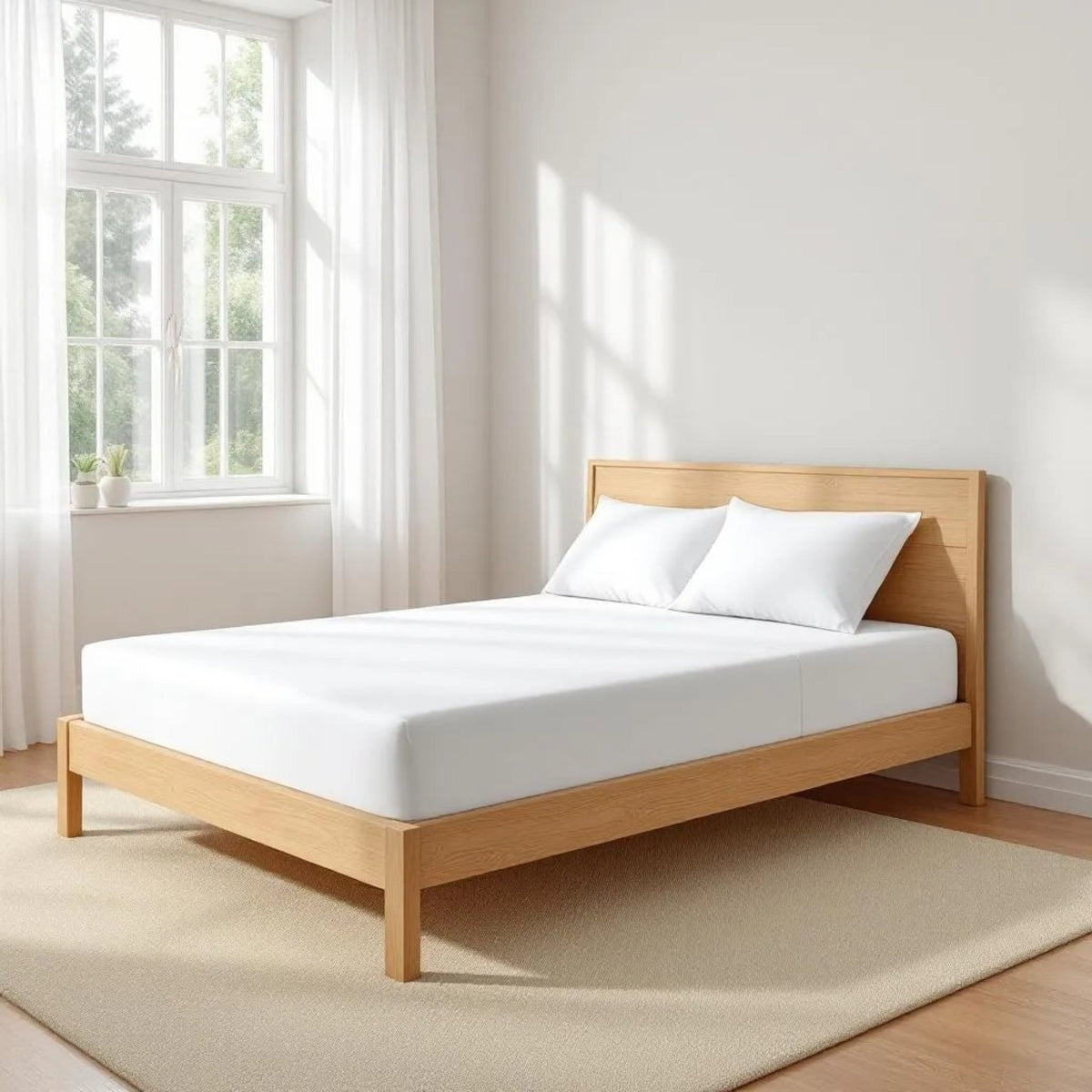 200TC Fitted Sheet Set – White Cotton Percale | Twin, Queen & King