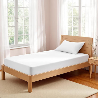 200TC Fitted Sheet Set – White Cotton Percale | Twin, Queen & King