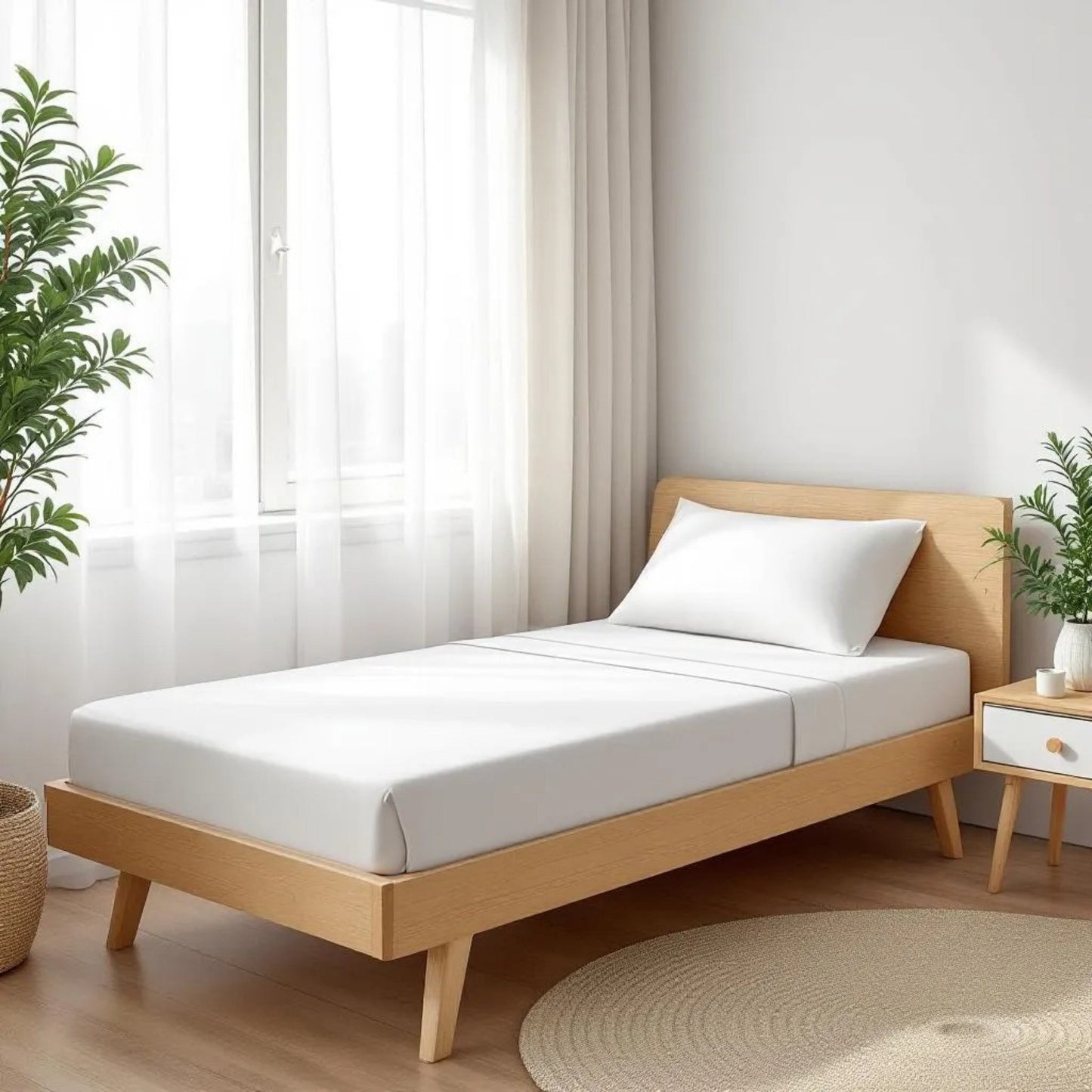 200TC Premium White Cotton Flat Sheet Set – Twin Queen King
