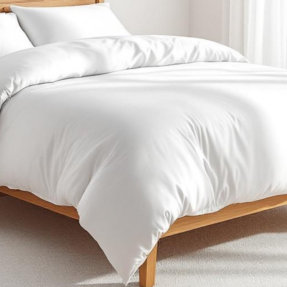 200TC Duvet cover, white premium cotton percale
