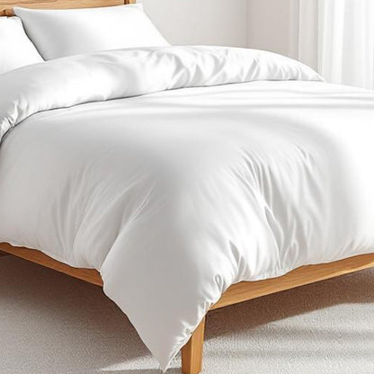200TC Duvet cover, white premium cotton percale