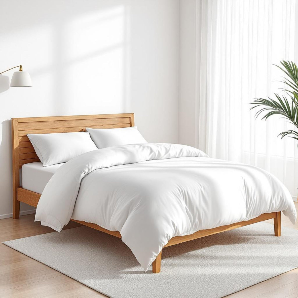 200TC Duvet cover, white premium cotton percale