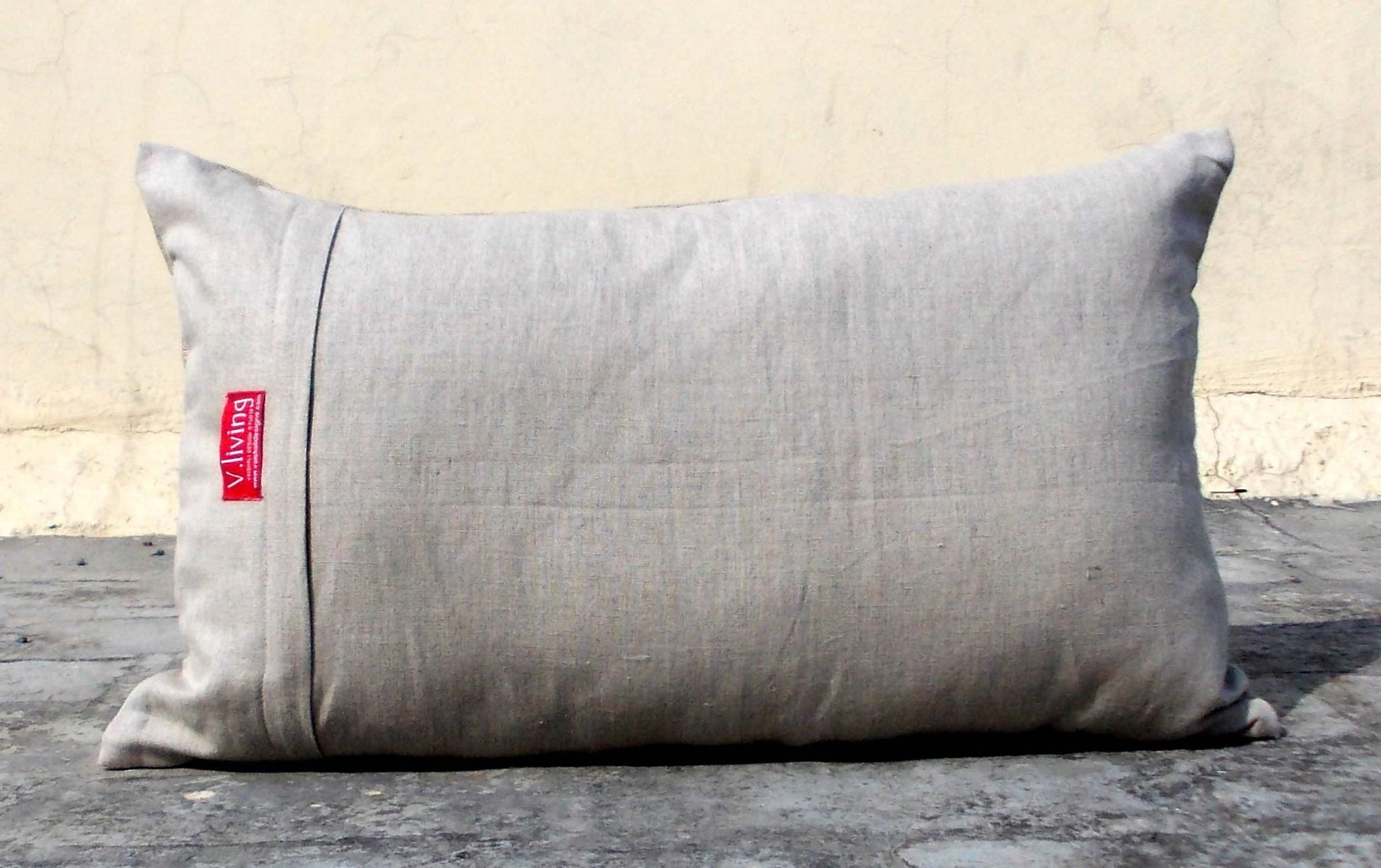 Love Pillow Talk Boho Linen Cover with Rajasthan Embroidery