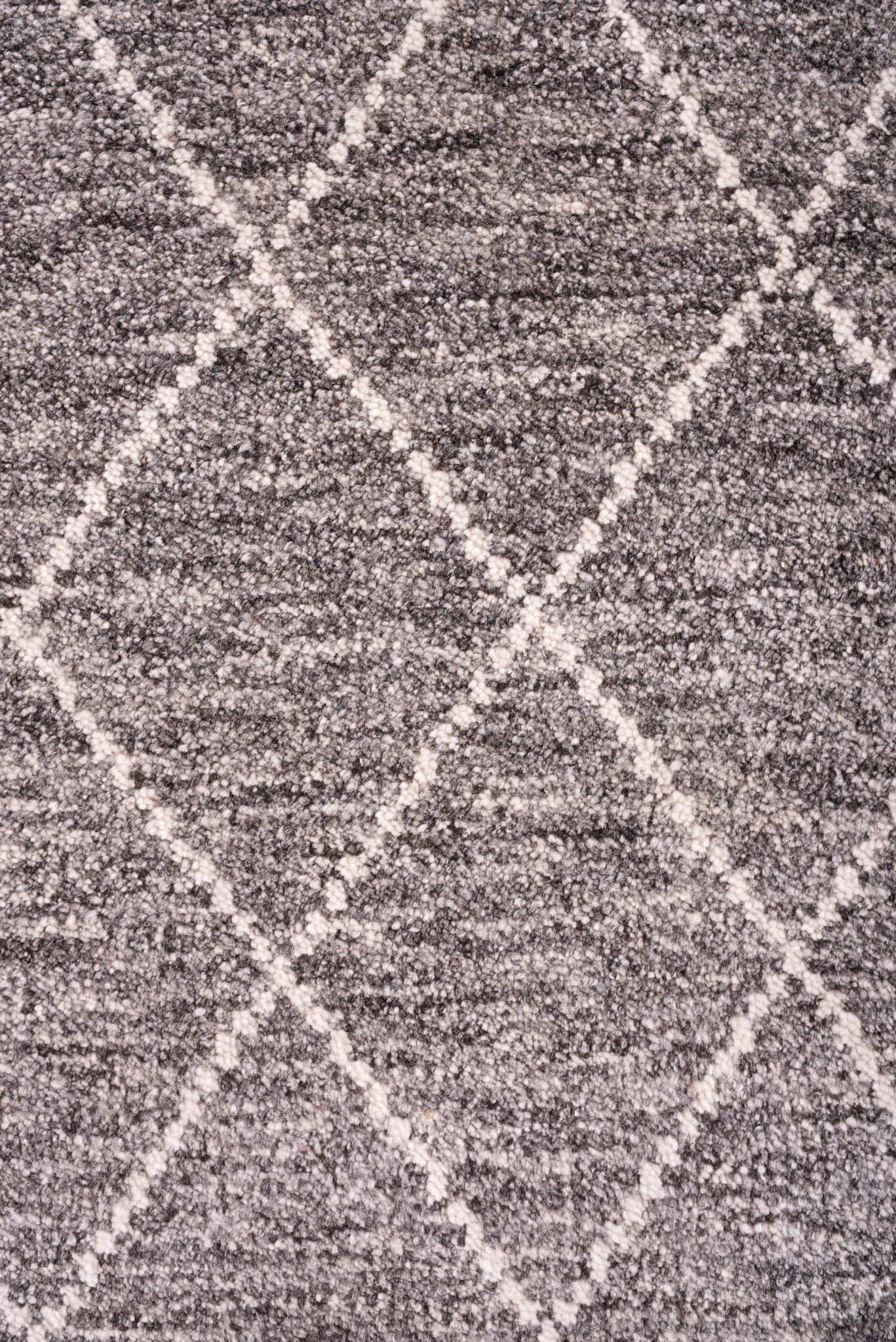 Hand Tufted Moroccan Grey White Wool Rug – Boho Luxury