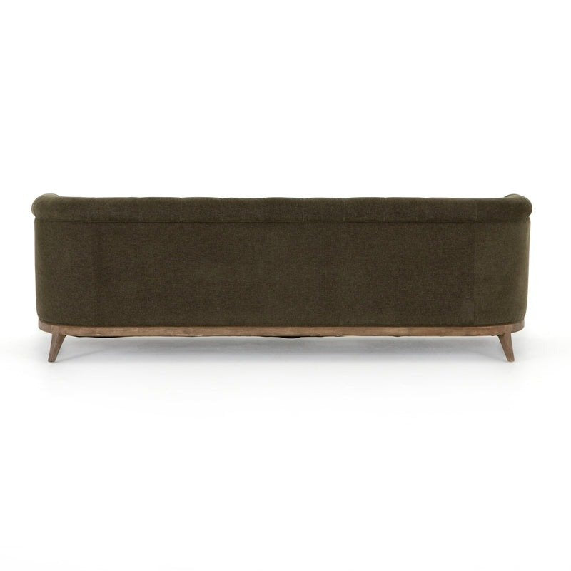 Emilio Olive Performance Fabric Cushion Sofa with Solid Wood Frame