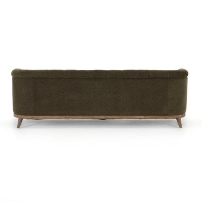 Emilio Olive Performance Fabric Cushion Sofa with Solid Wood Frame