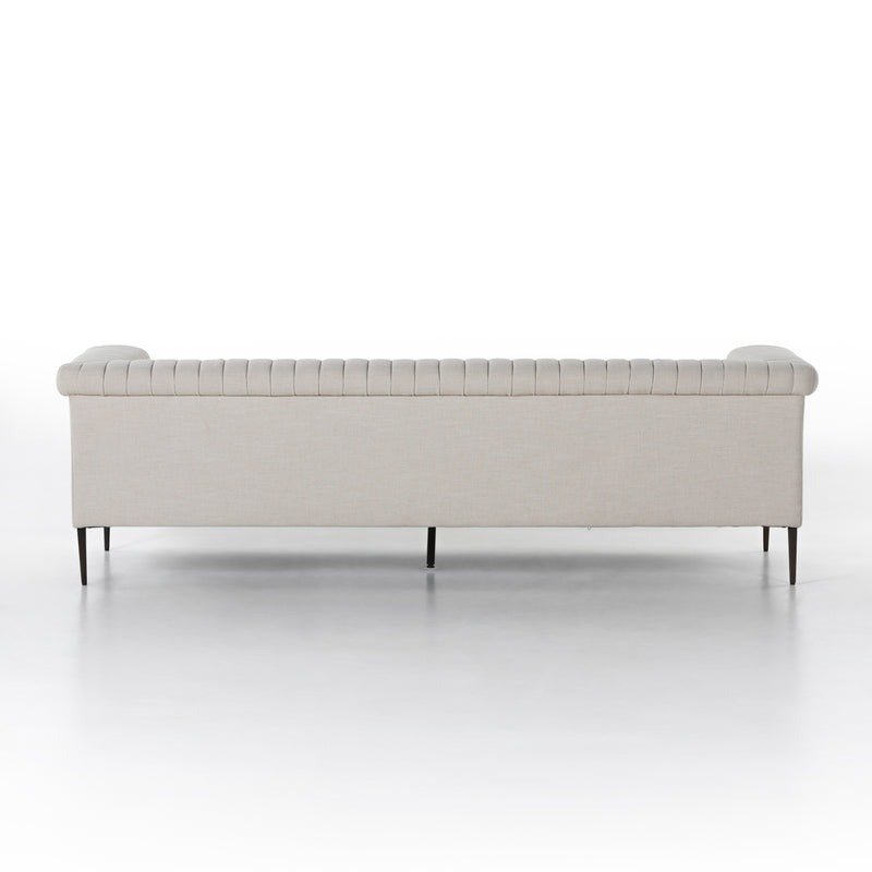 Watts Cushion Sofa Premium Solid Wood Iron Frame Ivory Upholstery