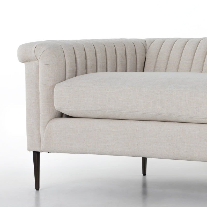 Watts Cushion Sofa Premium Solid Wood Iron Frame Ivory Upholstery