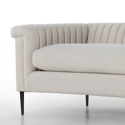 Watts Cushion Sofa Premium Solid Wood Iron Frame Ivory Upholstery