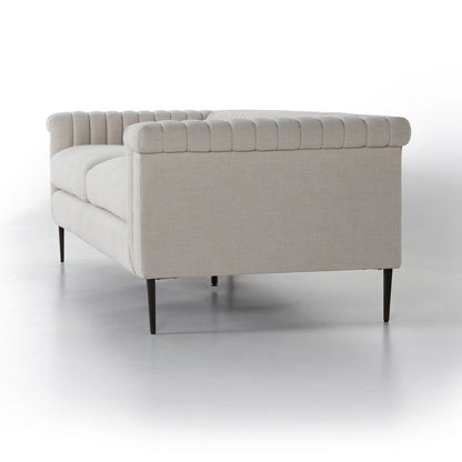 Watts Cushion Sofa Premium Solid Wood Iron Frame Ivory Upholstery
