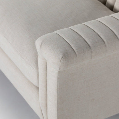 Watts Cushion Sofa Premium Solid Wood Iron Frame Ivory Upholstery