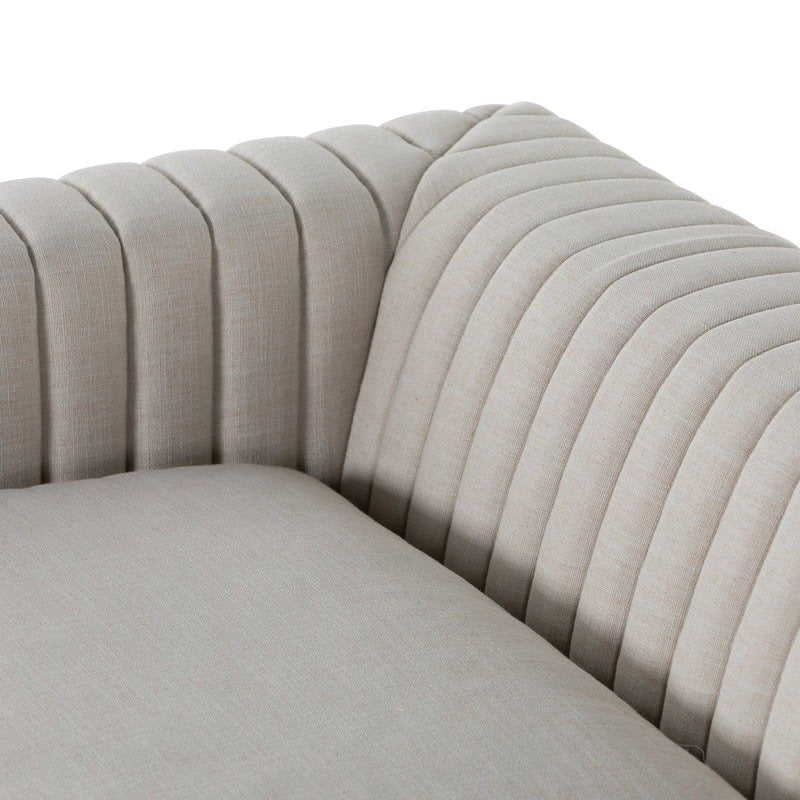 Watts Cushion Sofa Premium Solid Wood Iron Frame Ivory Upholstery