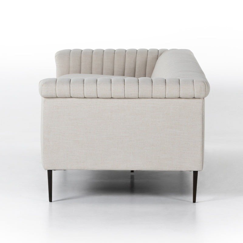 Watts Cushion Sofa Premium Solid Wood Iron Frame Ivory Upholstery