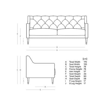 Kingfisher Velvet 3‑Seater Sofa with Acacia Wood Frame