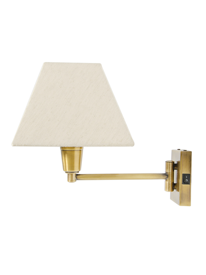 Brass Antique Fabric Brass 1-Light Wall Sconce – 27.9 cm