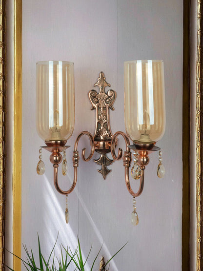Copper Mild Steel Glass 2-Light Wall Sconce – 49.5 cm