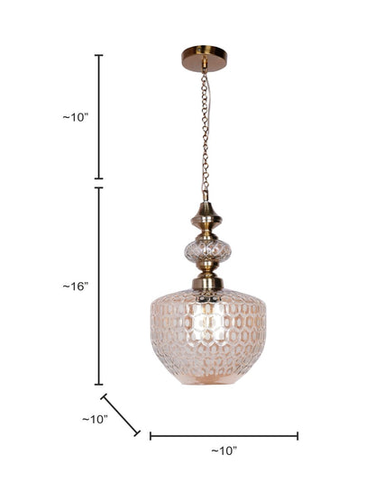 Elegant Golden Honeycomb Cut Glass Pendant Light for Dining, Living, Kitchen
