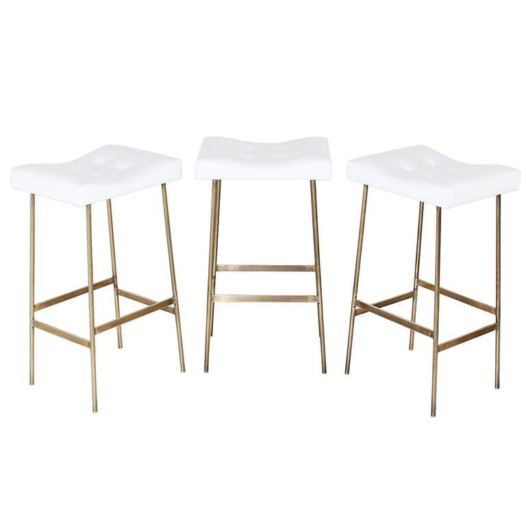 Premium Metal Leather Bunda Bar Stool - Tufted Upholstery, Custom Heights
