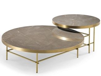 Elegant Round Cross Coffee Table with Marble/Glass Top, Chic Gold Finish