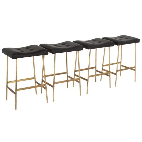 Premium Metal Leather Bunda Bar Stool - Tufted Upholstery, Custom Heights