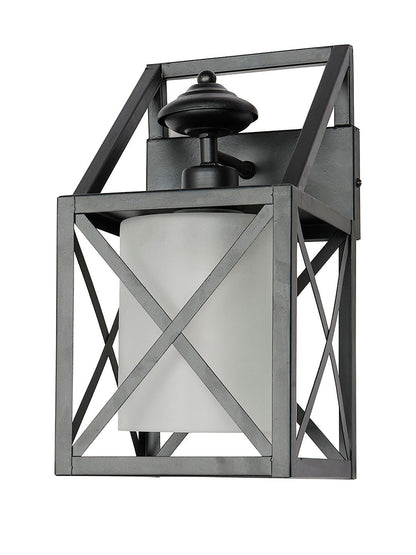 Industrial Black Box Metal Frame Wall Sconce Frosted Glass Modern Lighting