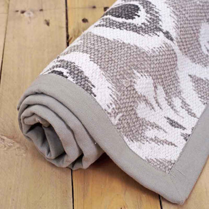 Gray Ikat Printed Cotton Handwoven Rug – 24x36 Inch